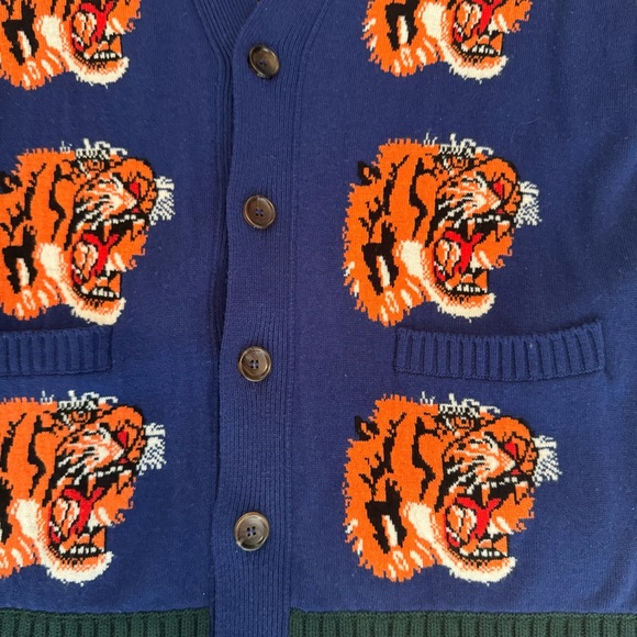 Gucci Wool Bengal Tiger Cardigan - Blue - XL - Picture 4 of 8